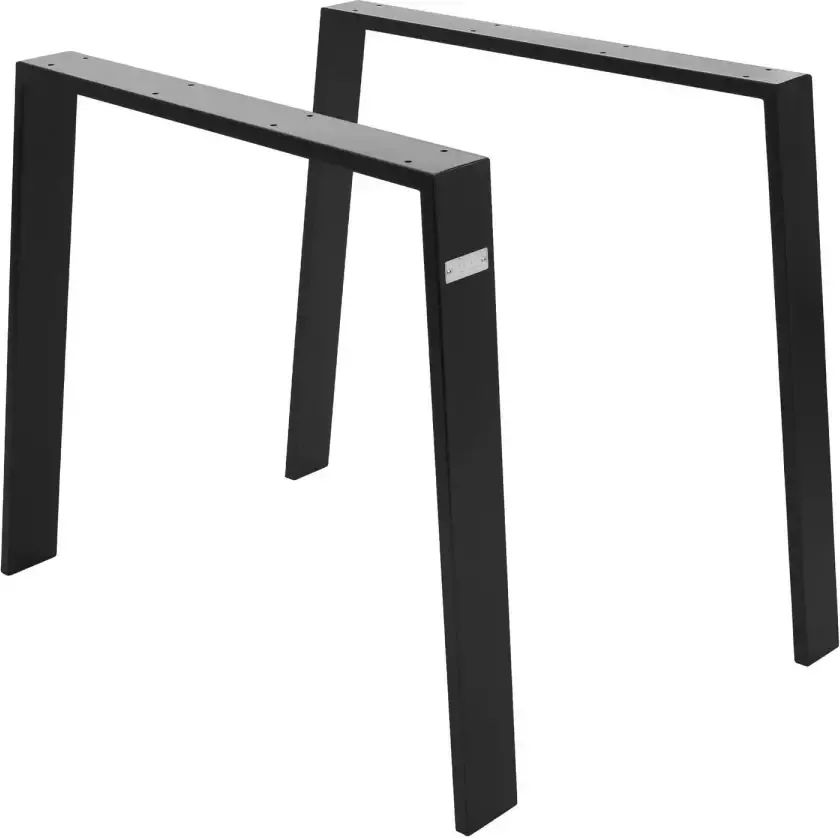 ML-Design Tafelpoten set van 2 90x72 cm Zwart mat staal - Foto 1