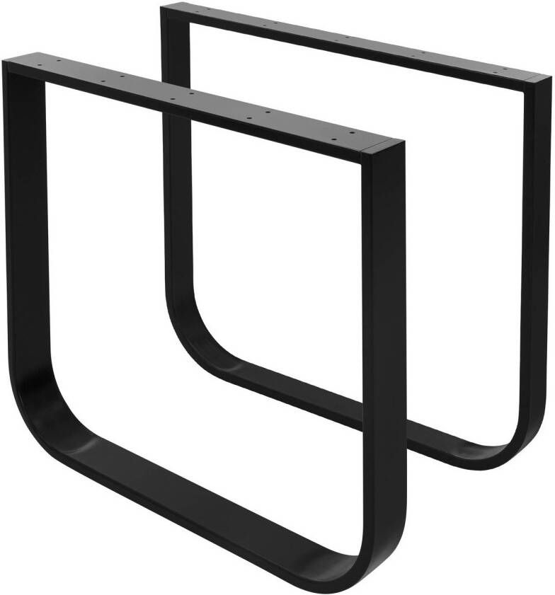 ML-Design Tafelpoten set van 2 O-vormig 80x72 cm zwart staal - Foto 1