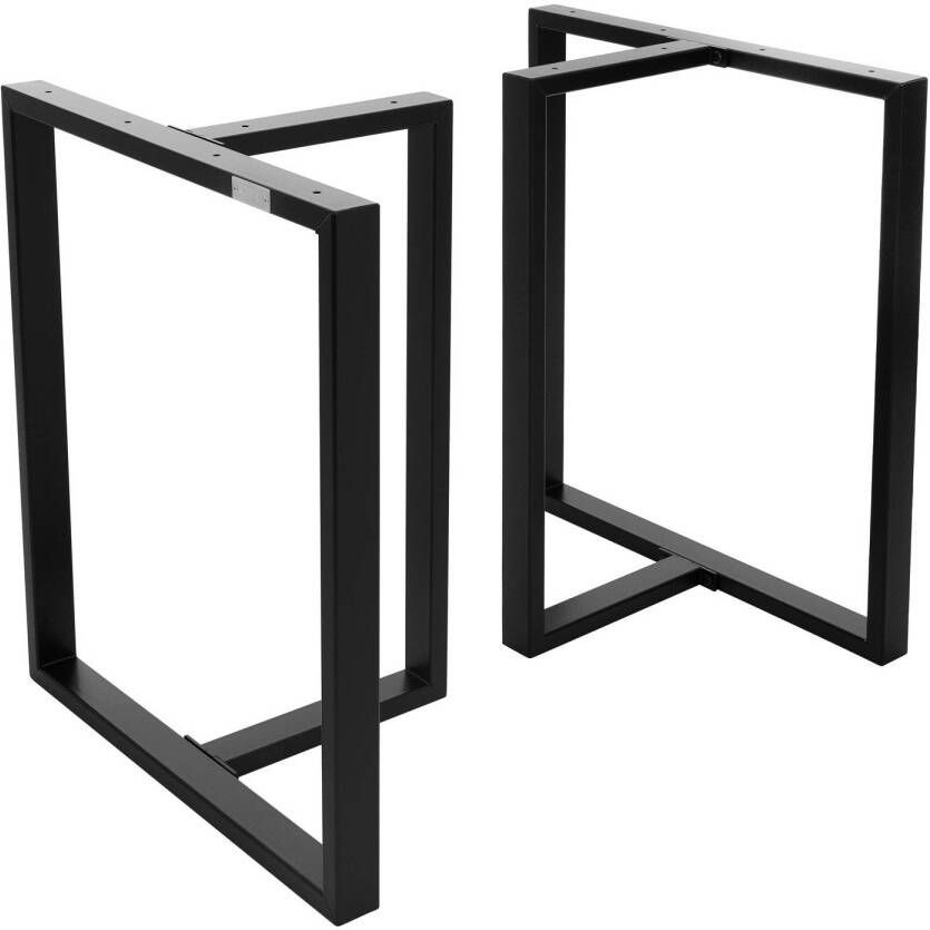 ML-Design Tafelpoten Set van 2 T-vorm 60x72 cm Zwart Staal