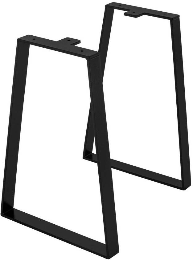ML-Design Tafelpoten set van 2 trapeziumvormige 28 5x40 5 cm zwart staal ML ontwerp - Foto 1