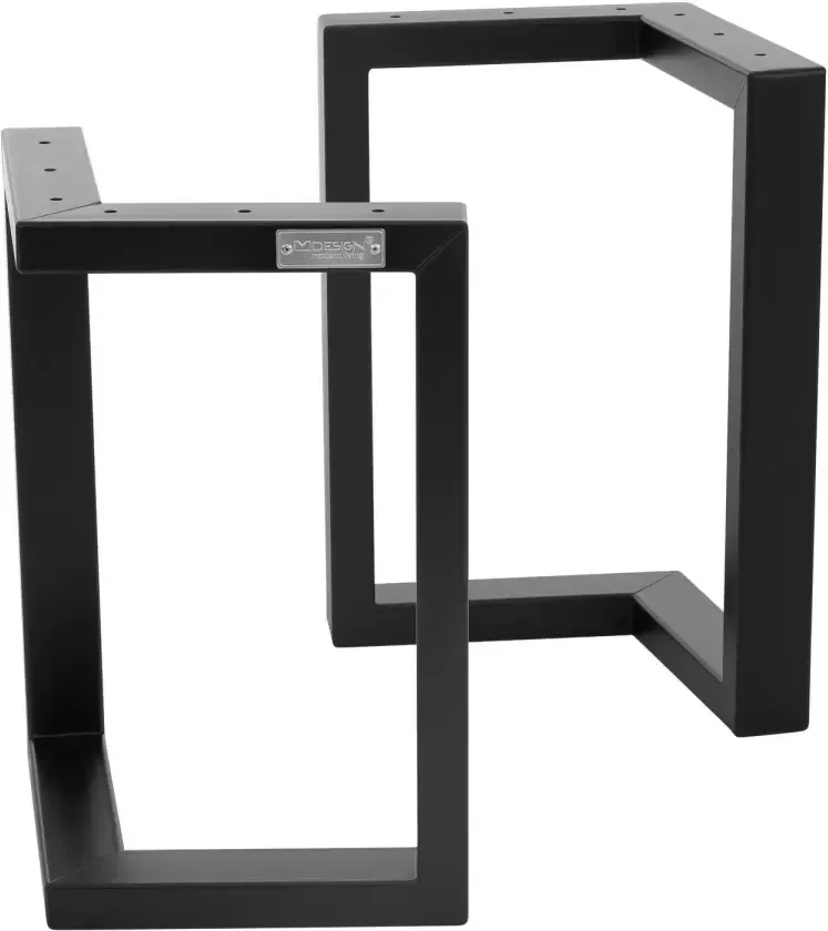 ML-Design Tafelpoten Set van 2 V Vorm 38x43 cm Zwart Metaal