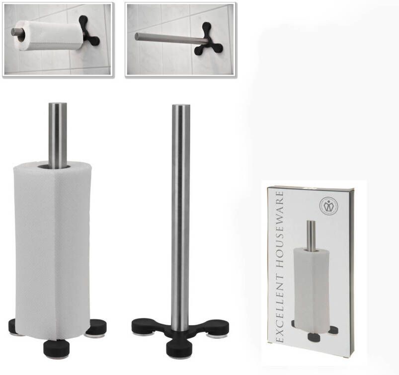 Nampook Keukenrolhouder rvs met 3 zuig