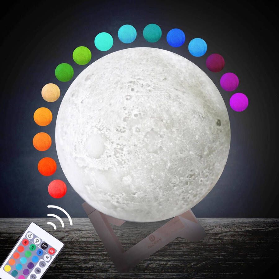 Niceey Maanlamp 20cm Meerdere Kleuren