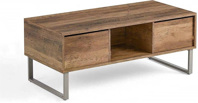 NICEEY Salontafel met Lade Koffietafel Bijzettafel Sidetable Opbergruimte 104 x 49.5 x 39.5 cm Hout