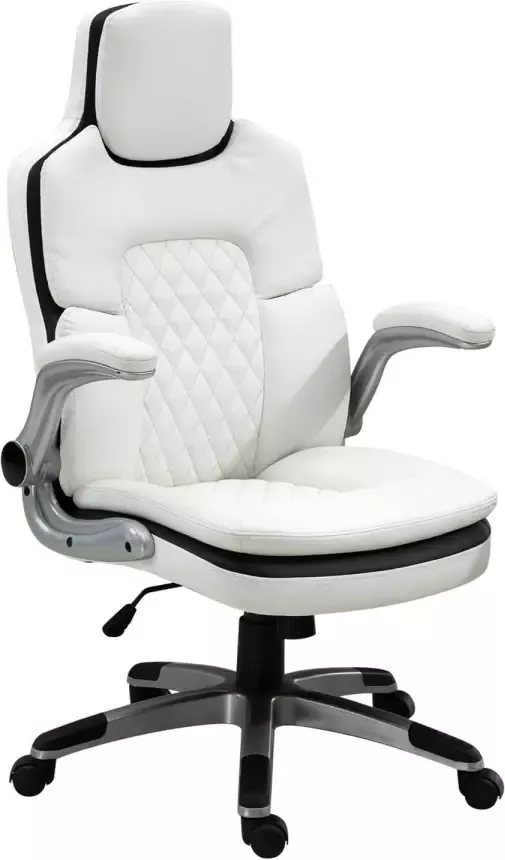 NiceGoodz Bureaustoel ergonomisch Directiestoel Bureaustoelen voor volwassenen wit 69 x 67 x 113-121 cm