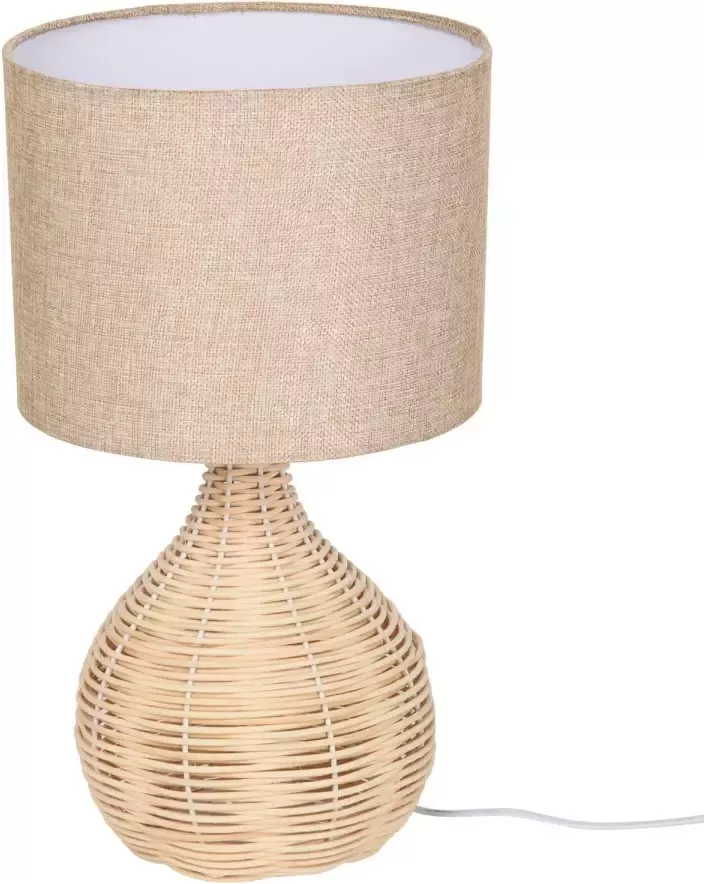 NiceGoodz Tafellamp Lampen Tafellamp woonkamer Decoratie Modern Linnen Rotan Beige 22L x 22W x 40H cm