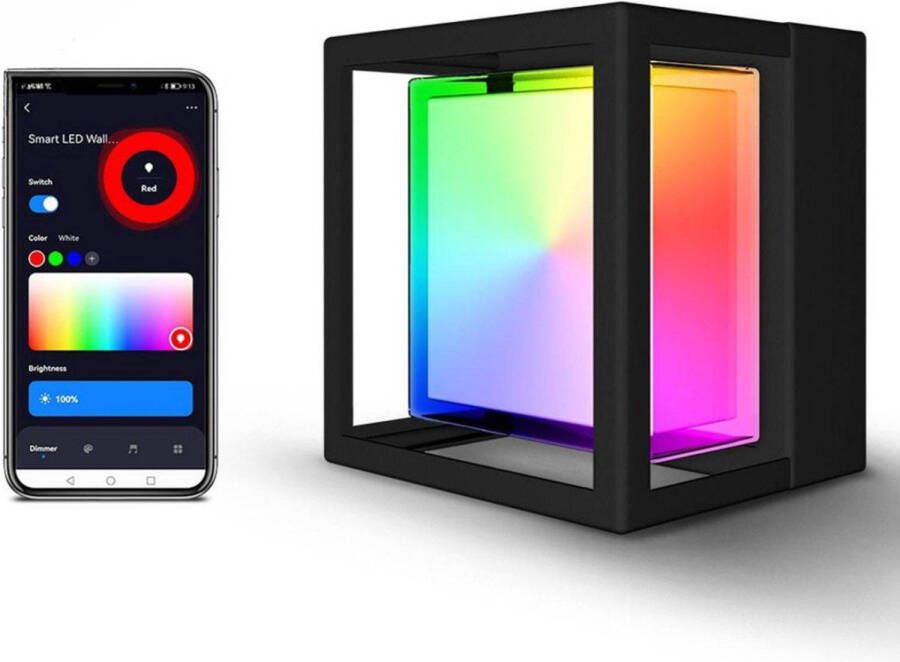 Nince 12W Wandlamp Smart App RGBCW Wit & Gekleurd Licht Buitenlamp Muurlamp