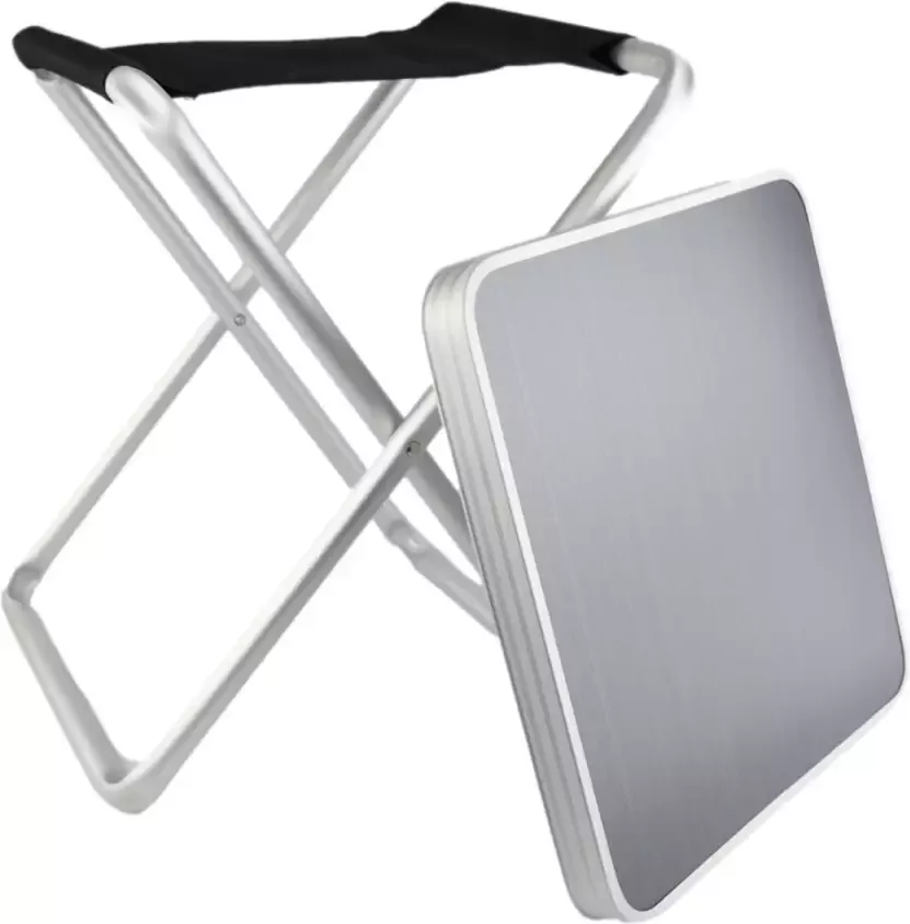 Orange85 Opvouwbare kruk Vouwkruk met Tafelblad Grijs 40x40x47 Polyester