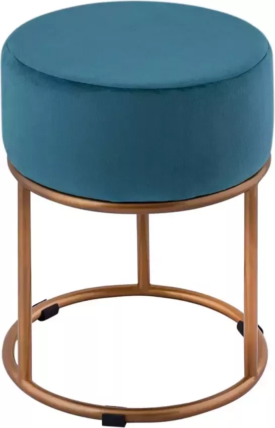 Parya Home kruk Ø 32 H 42 cm fluwelen kruk met ijzeren frame