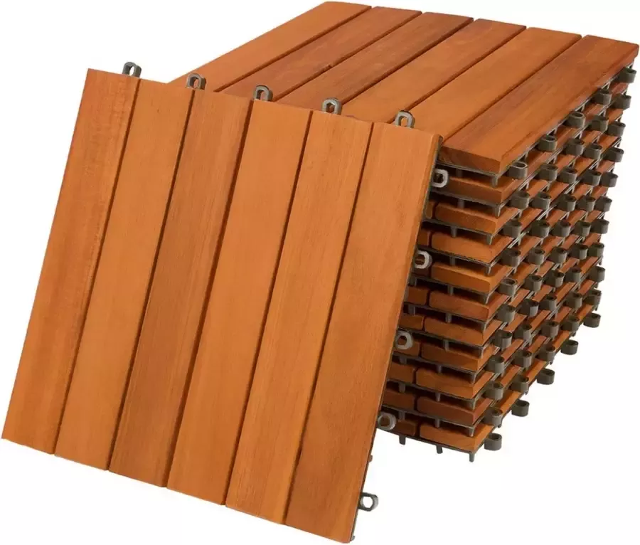Pro Garden ProGarden houten tuintegels terrastegels 30 x 30cm = Pakket van 4