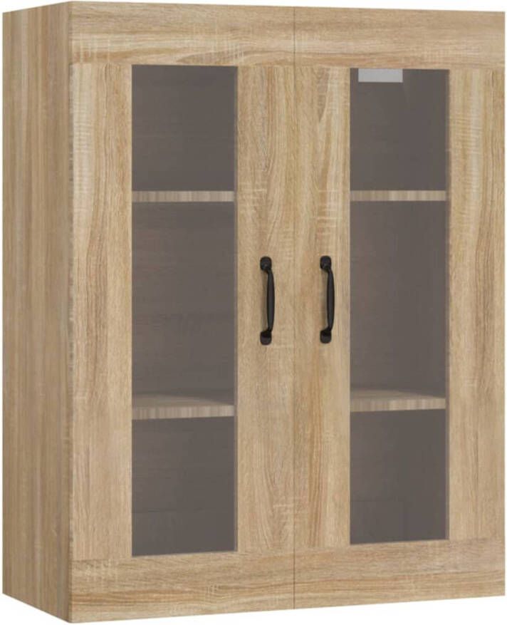 Dolce Vita La Muurkast Plankkast Zwevende kast Opbergwand Wandopberger Wandmeubel met planken Muurkast Zwevende kast Hangkast Ophangkast Opbergrek met hangers 69 5x34x90 cm sonoma eikenkleurig - Foto 1