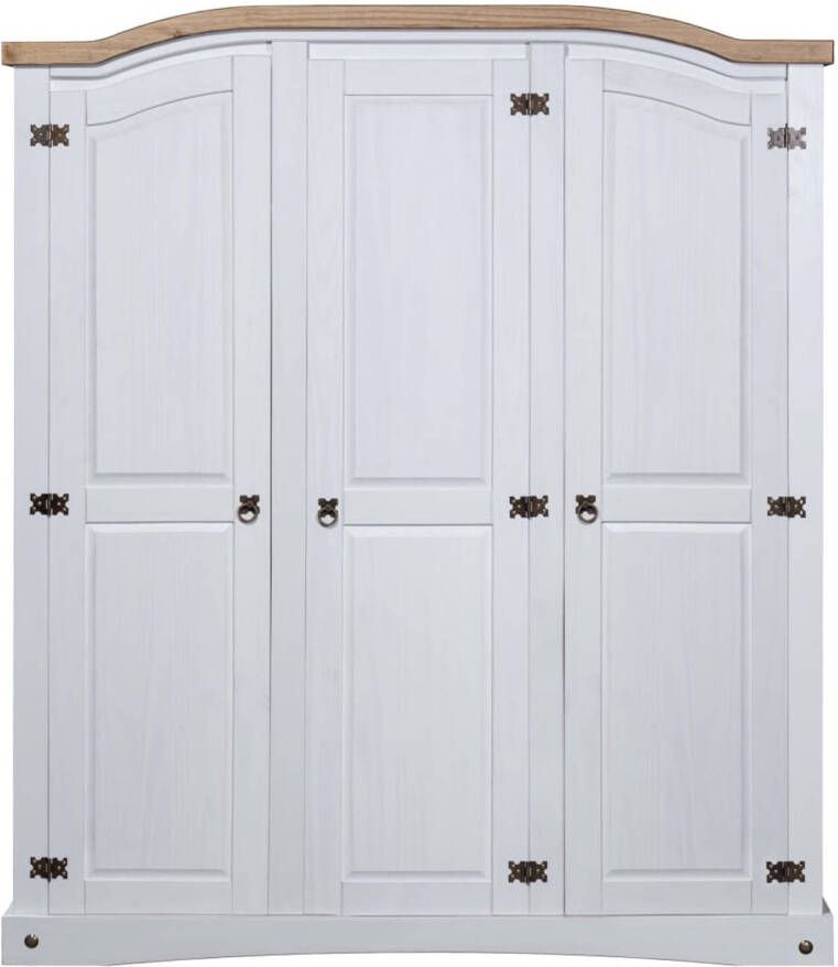 Prolenta Premium INFIORI Kledingkast met 3 deuren Mexicaans grenenhout Corona-stijl wit