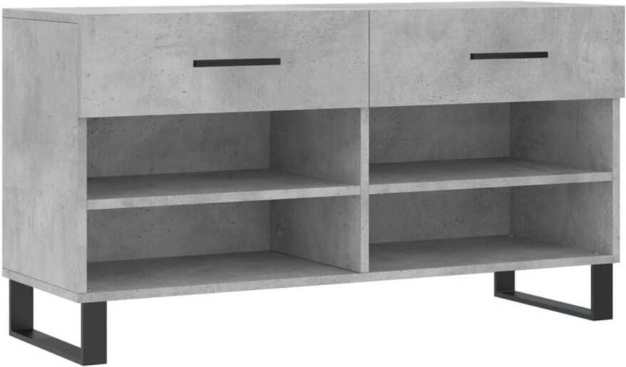 Prolenta Premium INFIORI Schoenenbank 102x35x55 cm bewerkt hout betongrijs - Foto 1