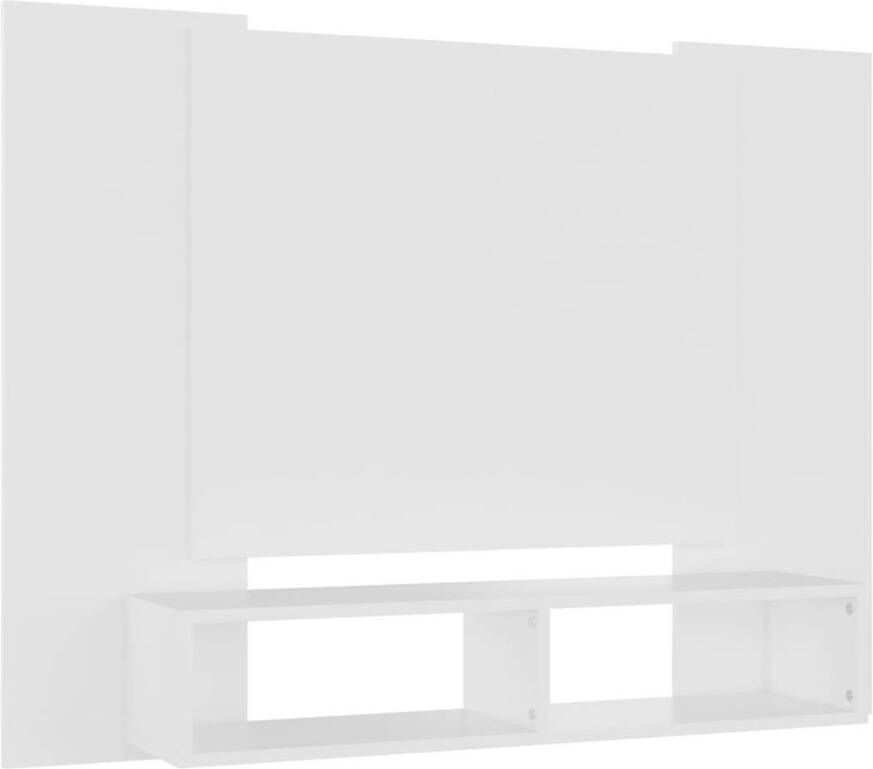 Dolce Vita La Tv-meubelwand Wandplank voor televisie Tv-bevestigingssysteem voor aan de muur 120x23 5x90 cm spaanplaat wit