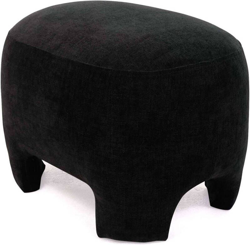 Ptmd Collection PTMD Damin Anthracite linen velvet look stool