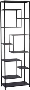 Ptmd Collection PTMD Duana Playful black iron open cabinet high