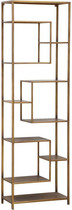 Ptmd Collection PTMD Duana Playful gold iron open cabinet high