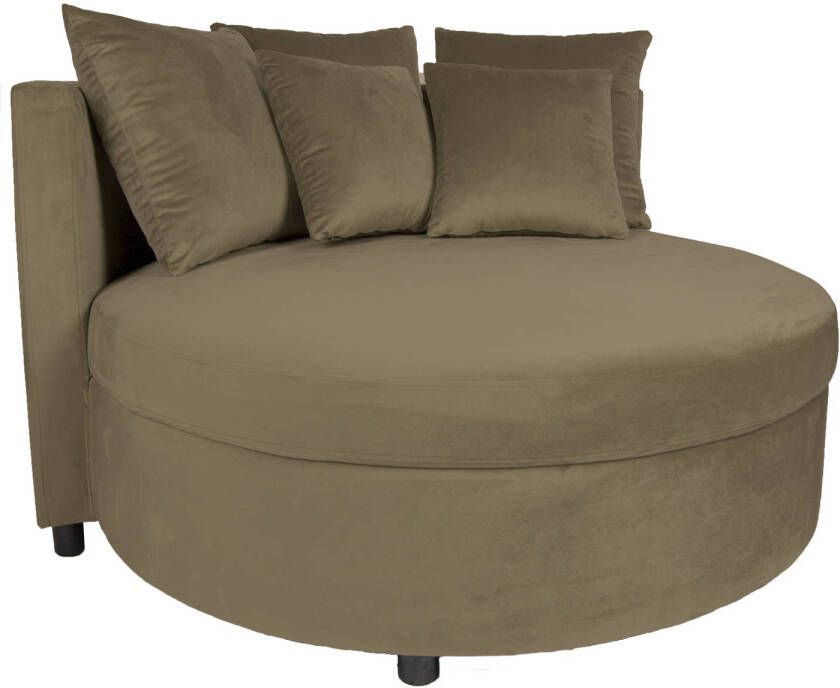 PTMD COLLECTION PTMD Fayen Fauteuil H68 x Ø121 cm Velvet Zand