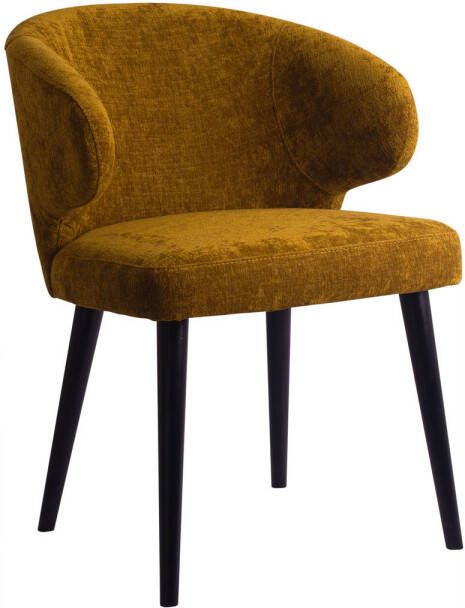 Ptmd Collection PTMD Fiori Yellow 6057 dining chair black wood legs