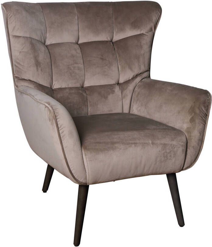 PTMD COLLECTION PTMD Kian Fauteuil H98 x Ø83 cm Velvet Zand