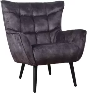 PTMD COLLECTION PTMD Kian Velvet Washed fauteuil grey brown velvet
