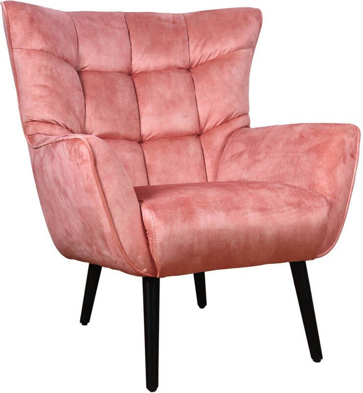 Ptmd Collection PTMD Kian Velvet Washed fauteuil light pink velvet