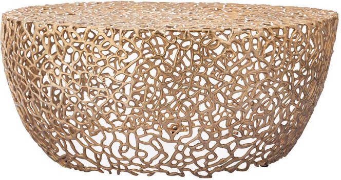 Ptmd Collection PTMD Noxa Gold aluminum coffeetable open roots round