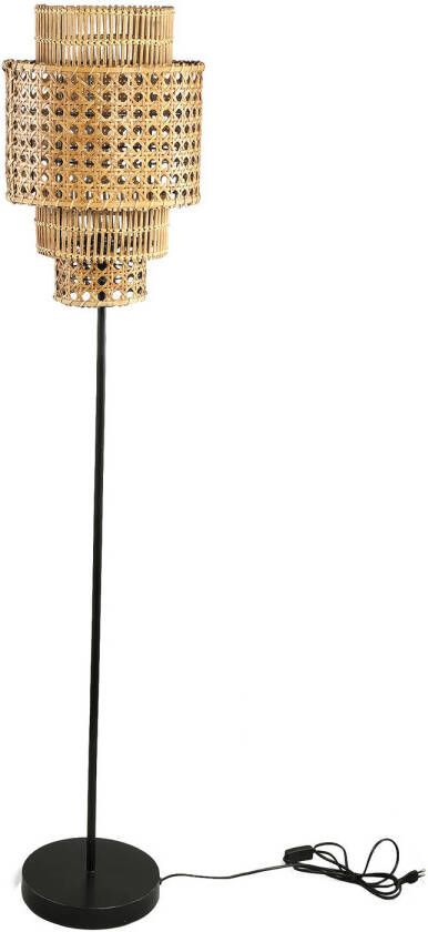 Ptmd Collection PTMD Redico Natural metal floor lamp rattan shade round - Foto 1