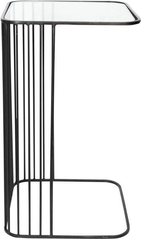 Ptmd Collection PTMD Xendor Black metal sidetable glass top rectangle - Foto 1
