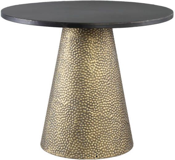 Ptmd Collection PTMD Yvette Gold metal sidetable with cone bottom low