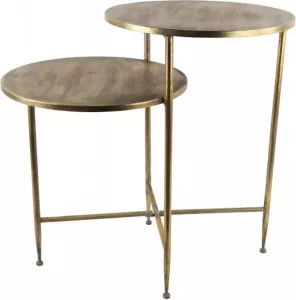 Non Branded Non-branded Bijzettafel Oregon 79 5 X 75 5 Cm Staal Goud