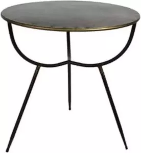 Non Branded Non-Branded Bijzettafel Penrod 60 x 60 cm Staal Nikkel Brons