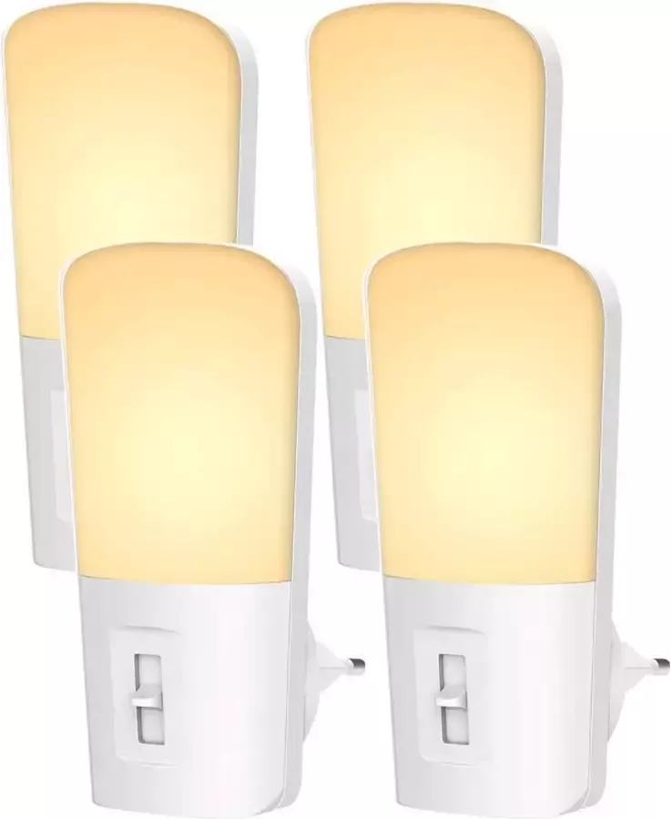 Qumax LED Nachtlampje Stopcontact 4 stuks Dimbare Nachtlampjes met Sensor Nachtlampje Babykamer Nacht Lamp Dag e - Foto 1