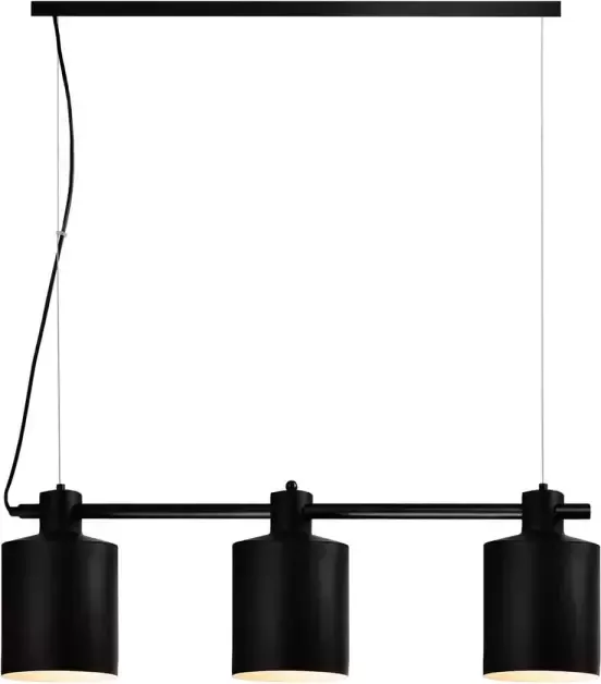 QUVIO Hanglamp modern 3 lichtpunten met ronde kappen 15 5 x 90 x 26 cm
