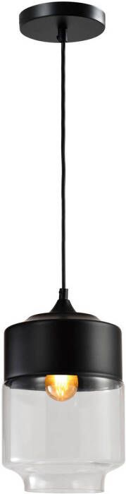 QUVIO Hanglamp retro Langwerpige kap van metaal en glas Diameter 18 cm - Foto 1