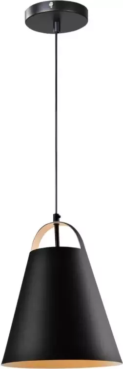 QUVIO Hanglamp modern Trechtervorm Diameter 25 cm Zwart - Foto 1