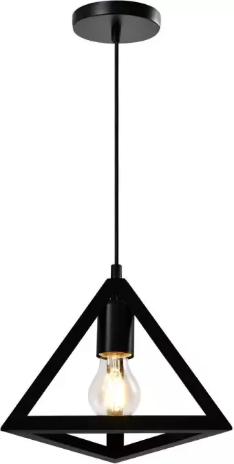QUVIO Hanglamp modern Design lamp driehoek 25 x 25 x 19 cm Zwart