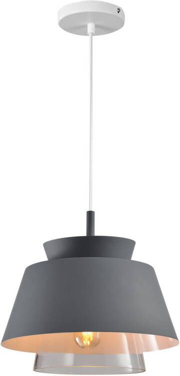QUVIO Hanglamp modern Dubbele kap metaal en glas Diameter 29 cm