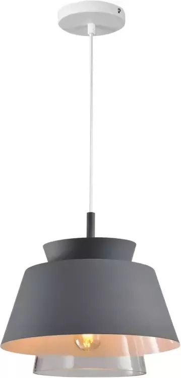 QUVIO Hanglamp modern Dubbele kap metaal en glas Diameter 29 cm