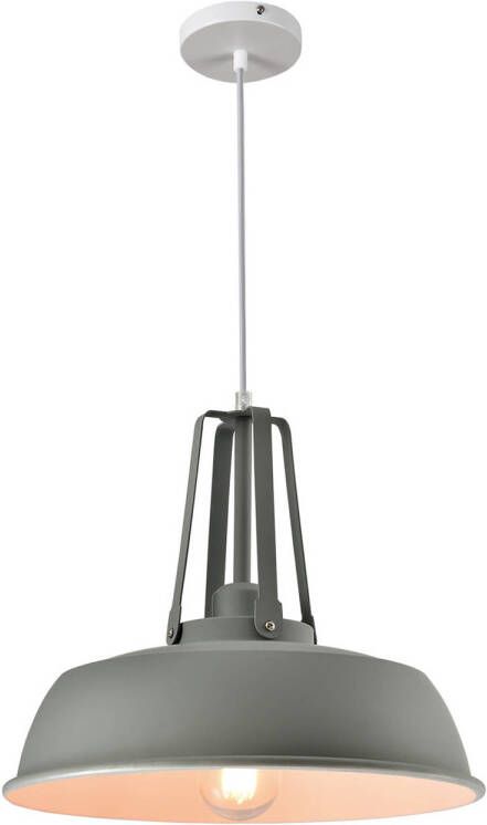 QUVIO Hanglamp industrieel Bolvormige kap Diameter 35 cm Grijs met groene gloed - Foto 1