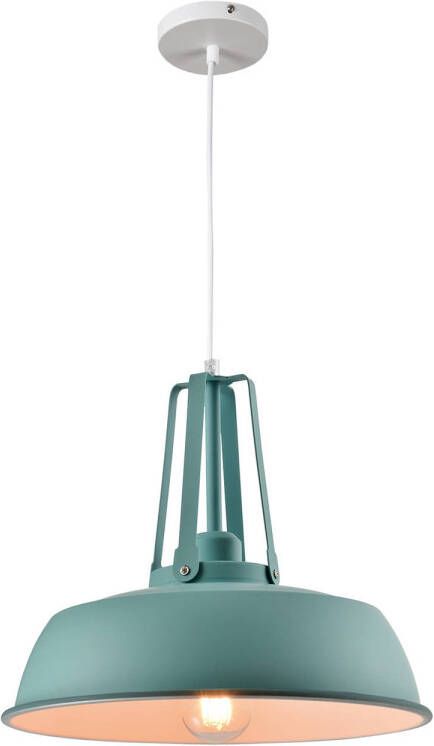 QUVIO Hanglamp industrieel Bolvormige kap Diameter 35 cm Turquoise