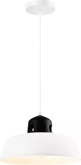 QUVIO Hanglamp industrieel Simplistisch design D 30 cm Wit en zwart