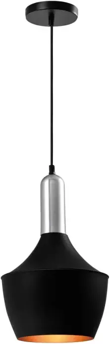 QUVIO Hanglamp modern Zilveren bovenkant D 25 cm Zwart