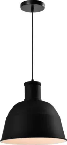 QUVIO Hanglamp industrieel Fabriekslamp rond D 33 cm Zwart