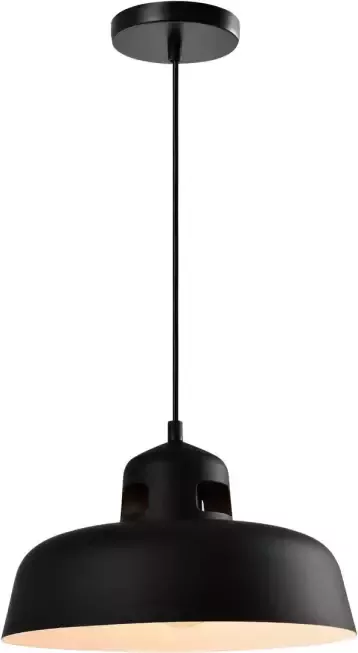 QUVIO Hanglamp industrieel Simplistisch design D 30 cm Zwart