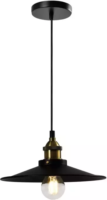 QUVIO Hanglamp retro Aziatische stijl D 26 cm Zwart - Foto 1