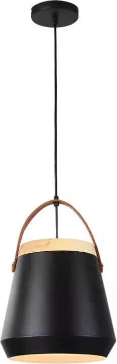 QUVIO Hanglamp modern Kanvormig van metaal en leer Diameter 26 cm - Foto 1