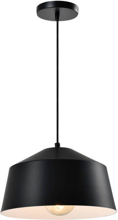 QUVIO Hanglamp modern Brede koepellamp D 27 cm Zwart - Foto 1