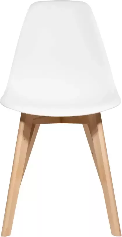 QUVIO 2 stuks stoel Tomasso van kunststof en hout Eetkamerstoelen Woonkamerstoelen Stoel Zetels Keukenstoelen Stoel Fauteuils Wit