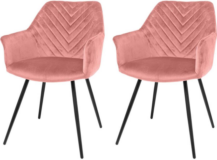 Riverdale eetkamerstoelen Lynn Met armleuning Roze 81cm hoog > Nu slechts € 112 50 per Velvet stoel